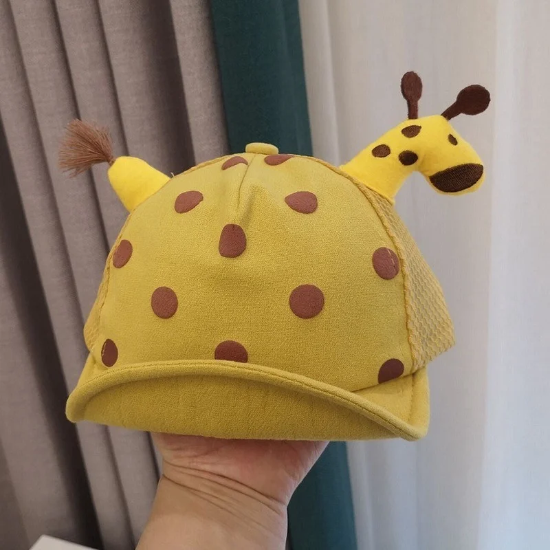 

Summer New Baby Hat Cute Cartoon Giraffe Mesh Baseball Cap Polka Dot Printing Children's Sun Hat