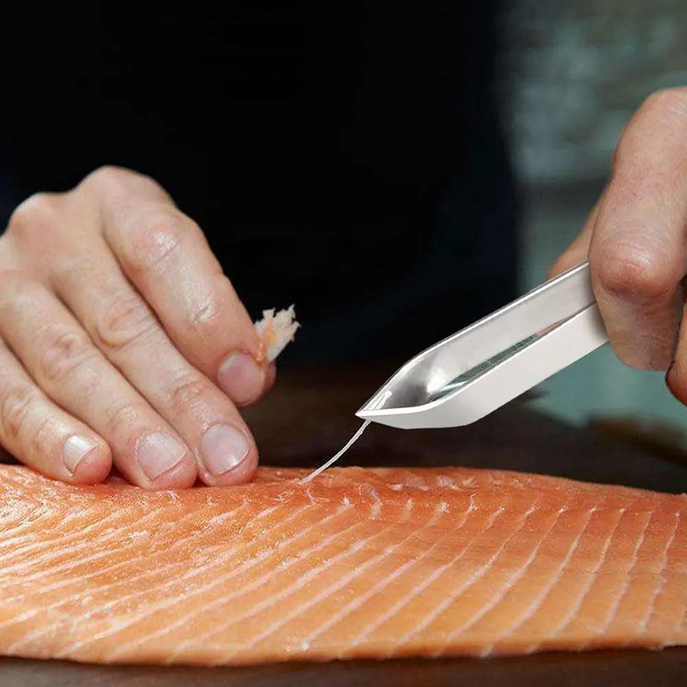 

Stainless Steel Fish Bone Tweezers Stainless Steel Flat And Slant Tweezers Pliers Pincer Clip Puller Fish Bone Plucking Clamp