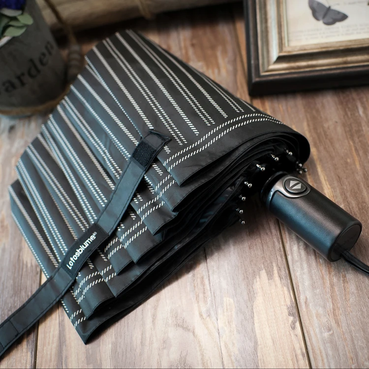 

For Men Outdoor Umbrella Windproof Rain Strong 10 Bone Automatic Umbrella 3-Fold Business Vinyl Sun Semsiye Umbrellas BH50UM