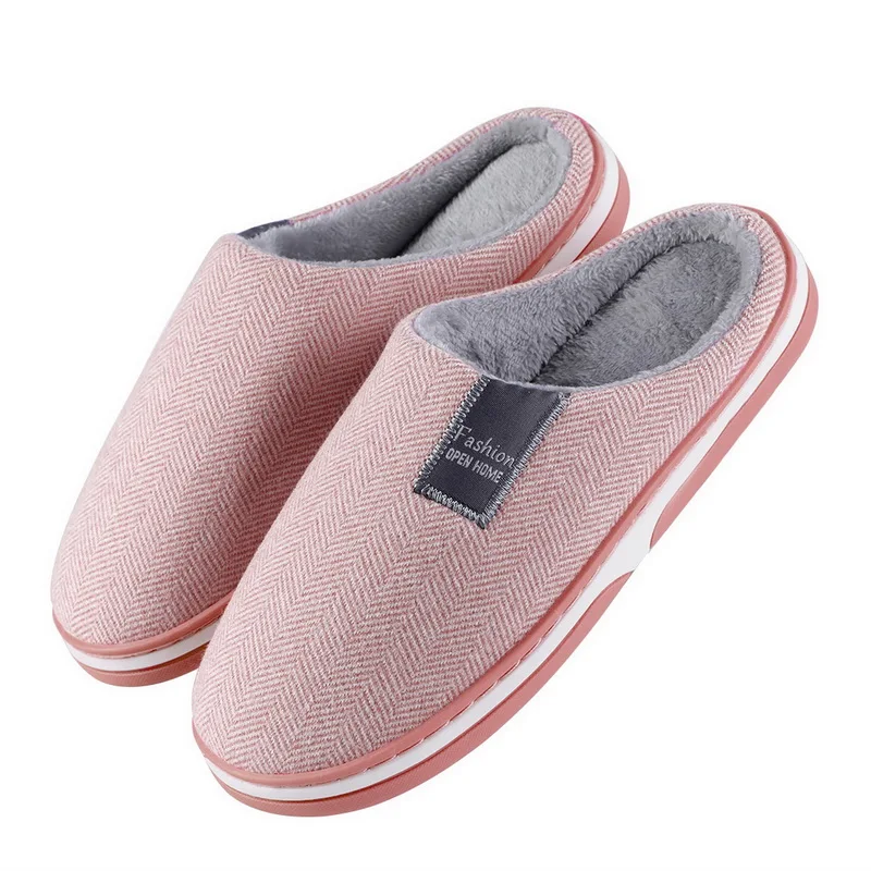 

Women Men Plush Corduroy Slippers For Home 2021 Winter Non Slip Warm Comfort Male House Shoes Unisex Indoor Plus Size Dropship