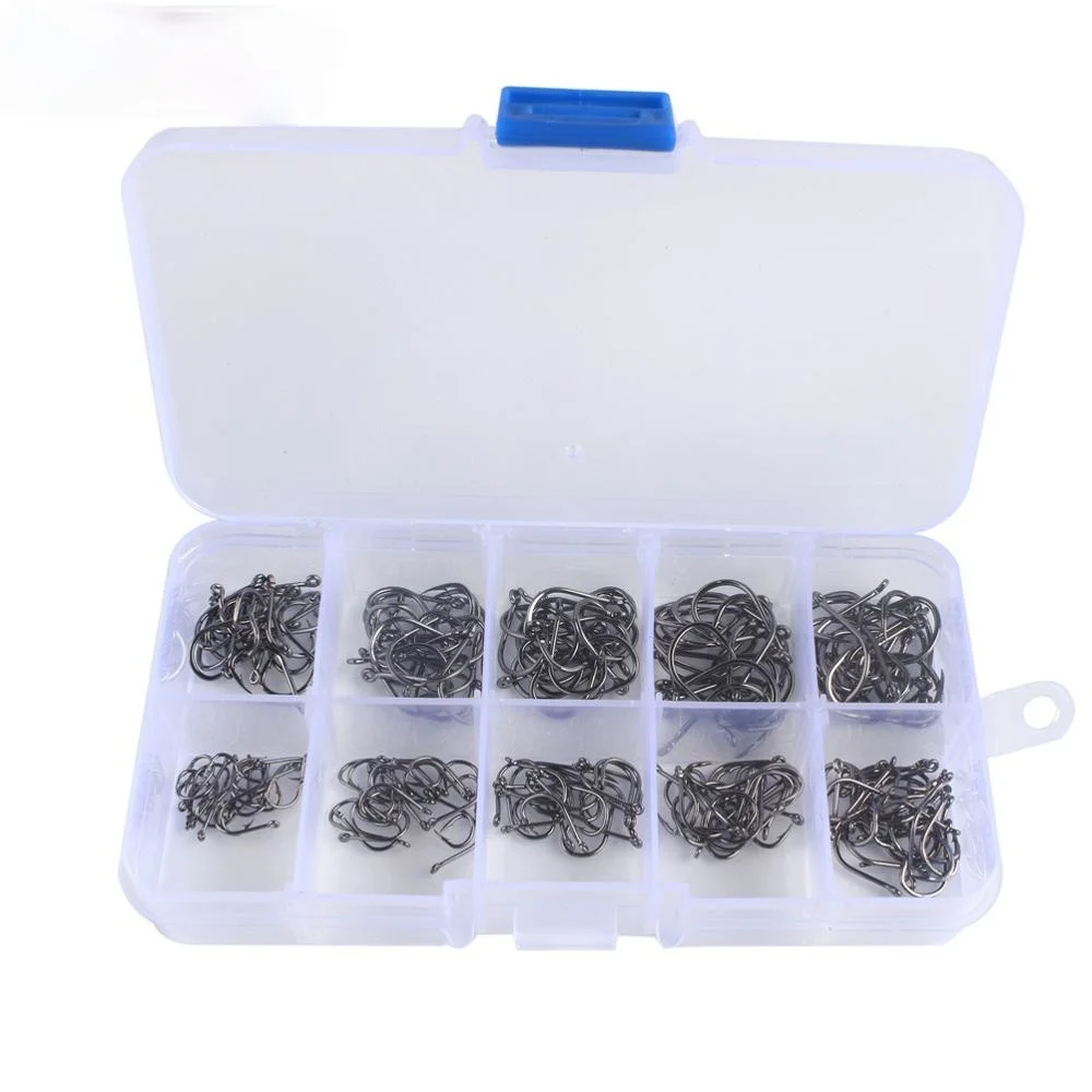 

Fishing Hook High Carbon Steel Barbed 3#-12# 100-600Pcs/Box Fly Fishing Bait Holder Jig Hole Carp Fishing Accessoires