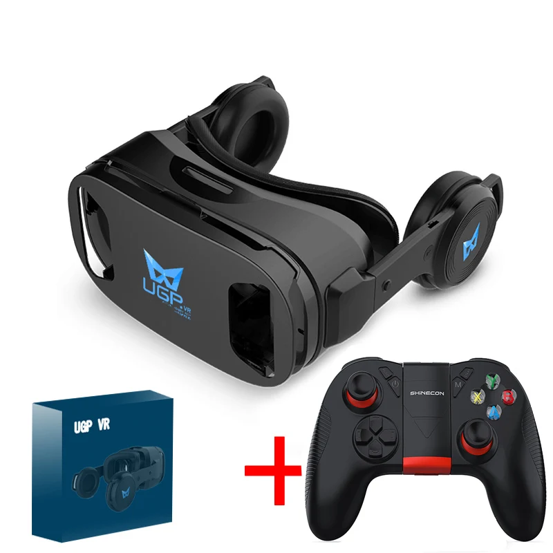 УГП U8 VR очки 3D гарнитура Версия IMAX шлем виртуальной реальности 3D кино игры с наушниками 3D VR очки дополнительный контроллер - Цвет: Серый