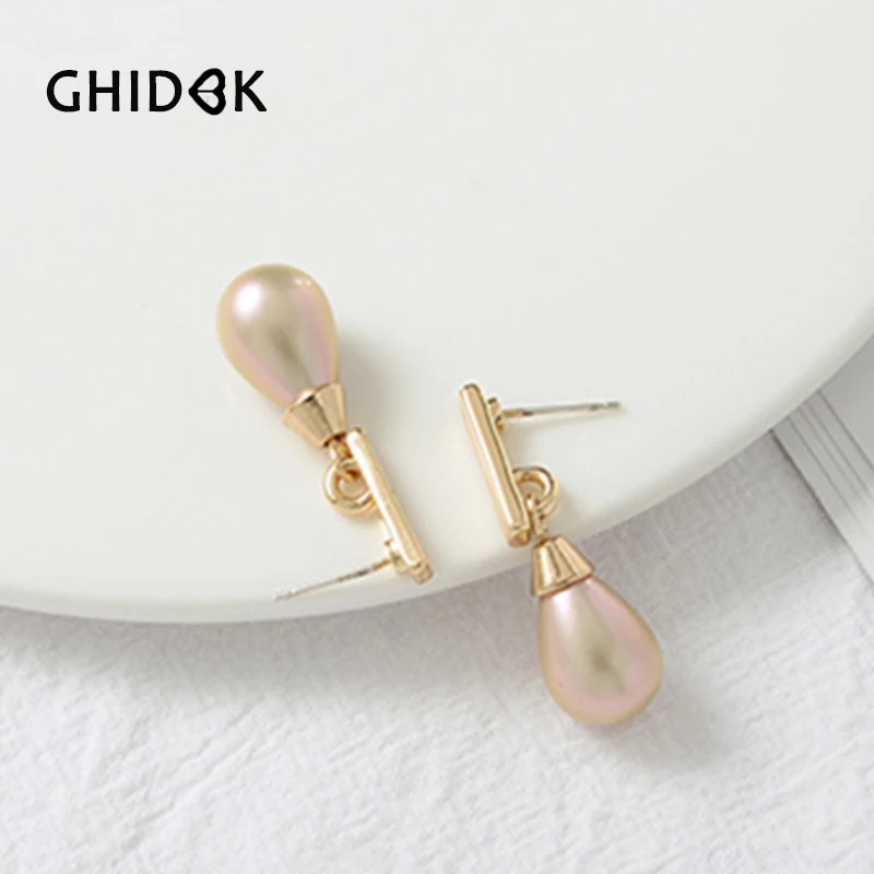 GHIDBK ручной работы с коротким стержнем и жемчугом в виде капли воды