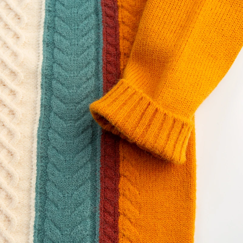 

Taxidi Moda 3-7T 2021 Winter Cashmere Thick Warm Beige Children Sweater Baby Girl Pullover For Kids Knitted Jumper Clothing 2002