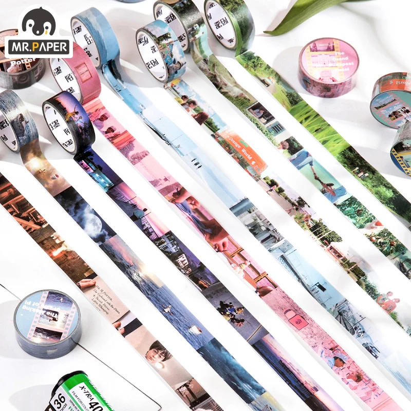 

Mr.Paper 8 Designs Movie Life Series Ins Style Creative Vintage Retro Single Washi Tape Decoration Hand Account DIY Material