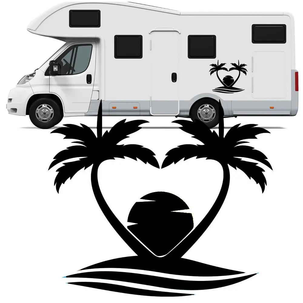 1 шт. виниловые наклейки для дома на мотоцикл пальма солнце колесах фургон