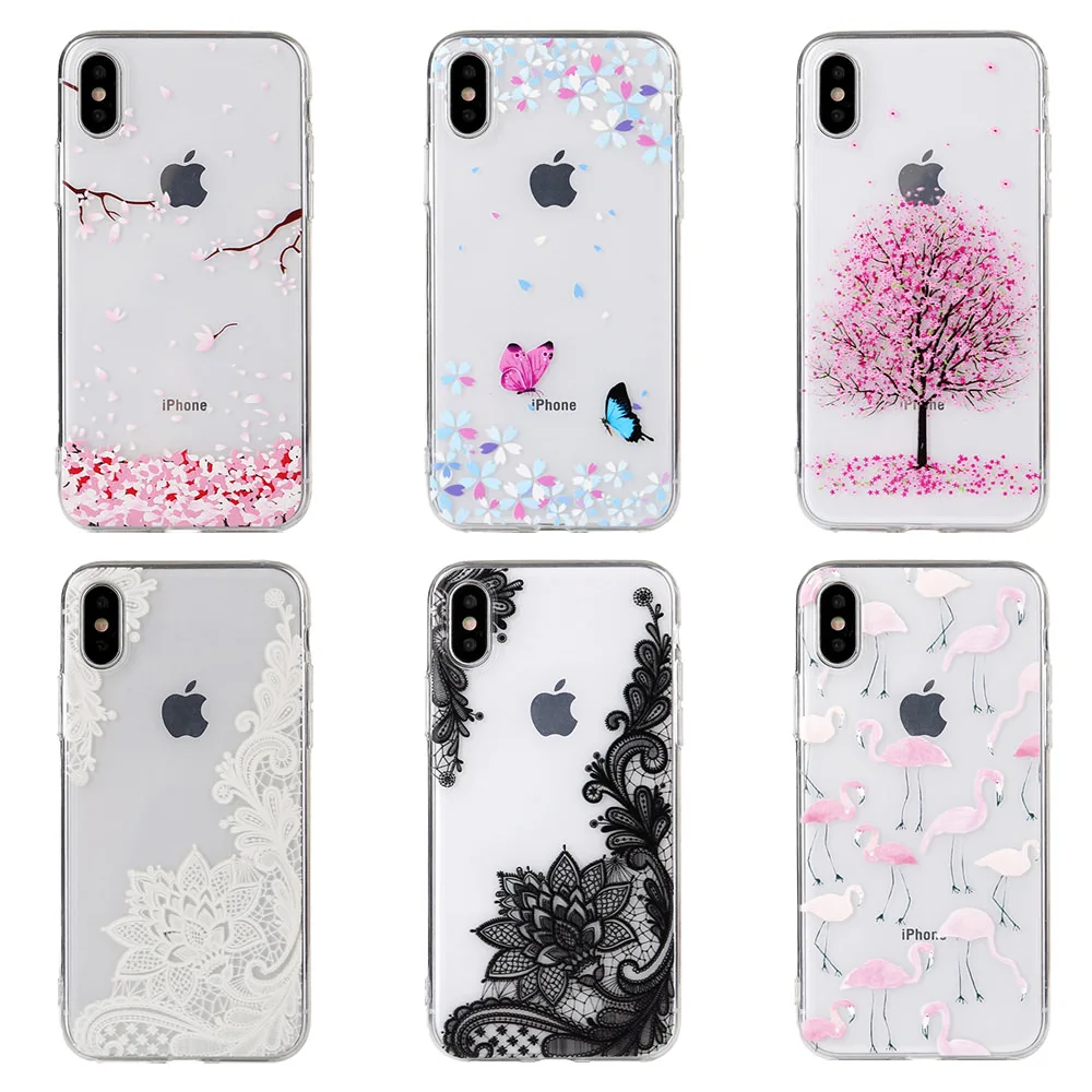 L FADNUT прозрачный силиконовый мягкий чехол для iPhone 7 8 6 S Plus X Xr Xs Max 5 5S SE Мультфильм