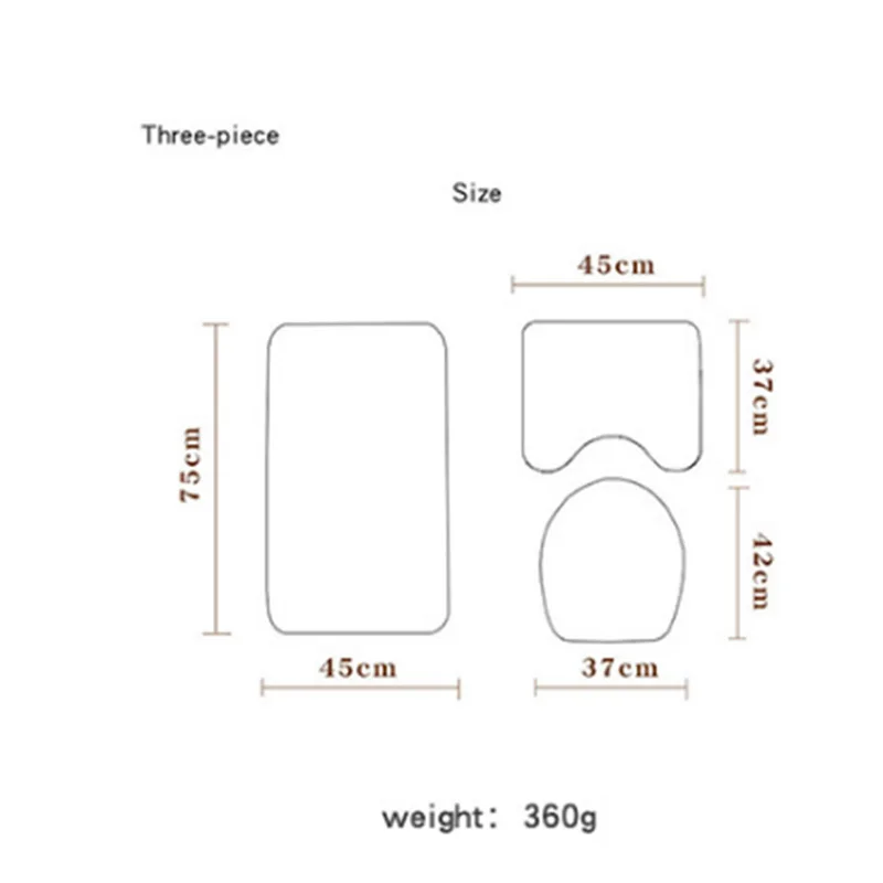 

Crystal Horse Printed Toilet Floor Mat 4-Piece Bathroom Non-Slip Carpet Set