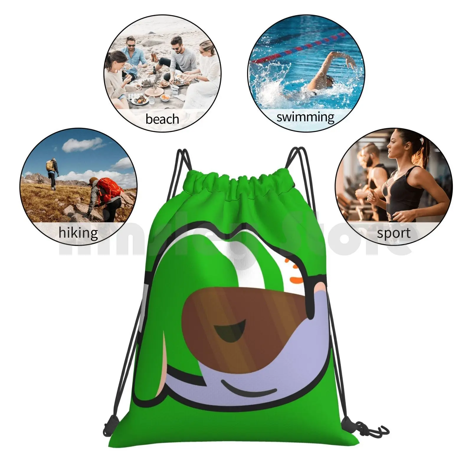 

Big Top Animal Backpack Drawstring Bags Gym Bag Waterproof Big Top Elephant Animal New Leaf Acnl Happy Home Designer