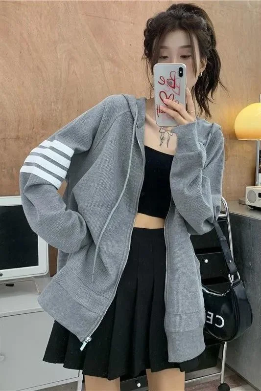 Женское хлопковое вафельное пальто с капюшоном на осень/зиму | Женская одежда