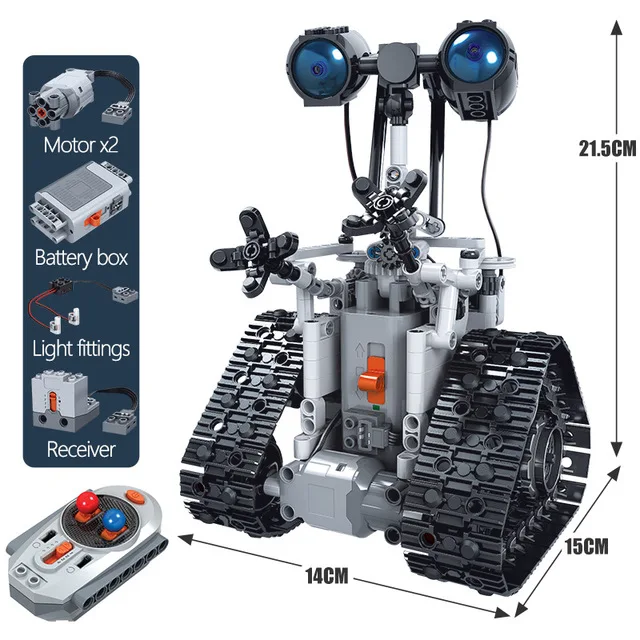 408PCS Creative high-tech RC Robot Kit Electric Building Block City Remote Control Intelligent Bricks Toys For Children | Игрушки и