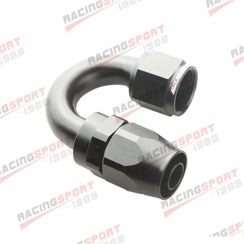 

10AN AN10 AN-10 180 Degree Swivel Oil Line Hose End Fitting Adapter Black