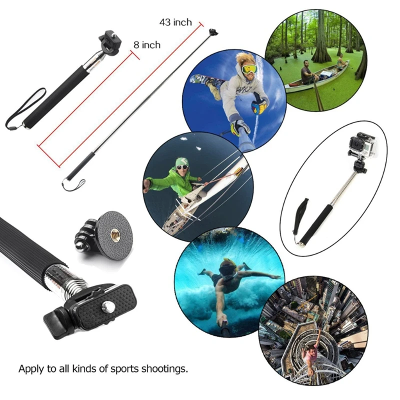 

Selfie Stick Monopod Holder Extendable Handheld for gopro Hero 3 4 SJ4000