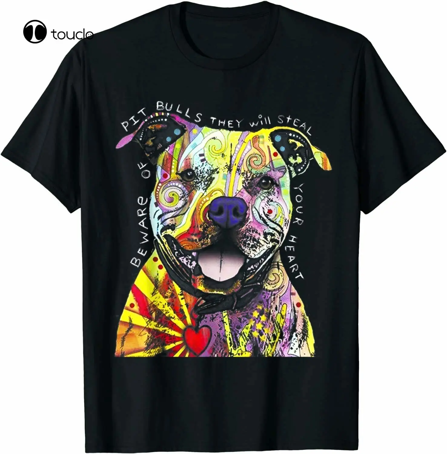 

Красочная забавная футболка питбултерьер собака любовь-р папа мама, мальчик девочка