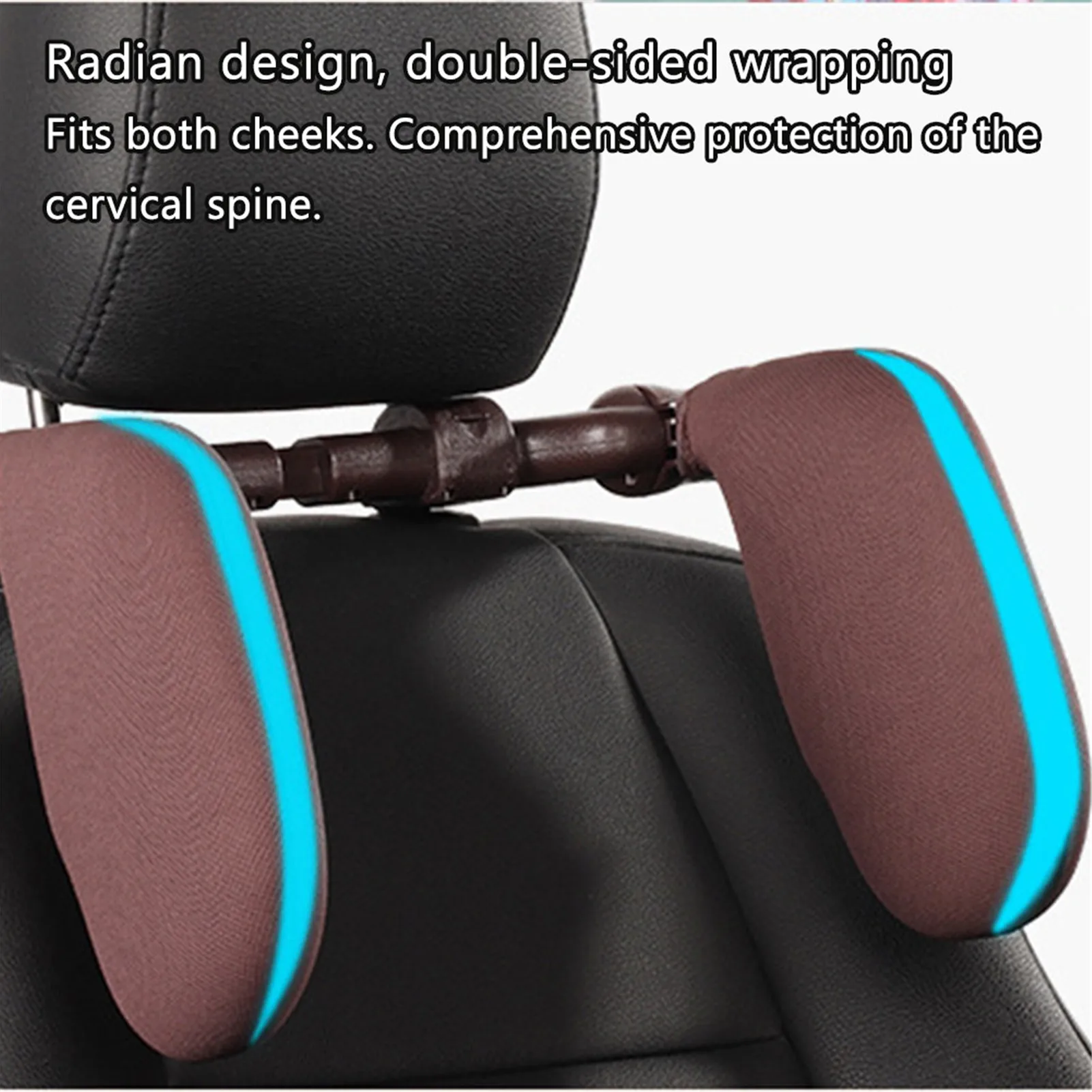 

Seat Headrest Rotated Pillow Car 180 Degree Rotation Neck Support For Passengers Memory Foam Padded Travel Sleeping Cushion