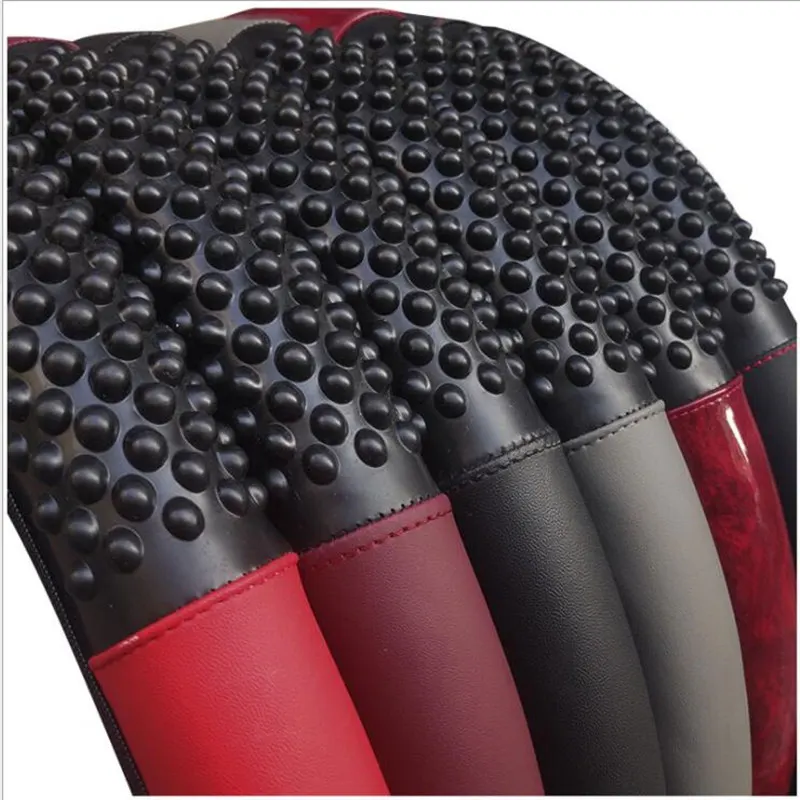 Massage granule Wheel Cover PU leather Car Steering Elastic Hubs Universal DIY Accessories Anti-Slip Soft | Автомобили и