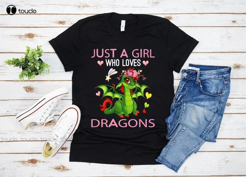 

New Dragon Shirt For Women Girls Kids Gift Just A Girl Who Loves Dragons T-Shirt - Cute Dragon T-Shirt Girls T Shirts