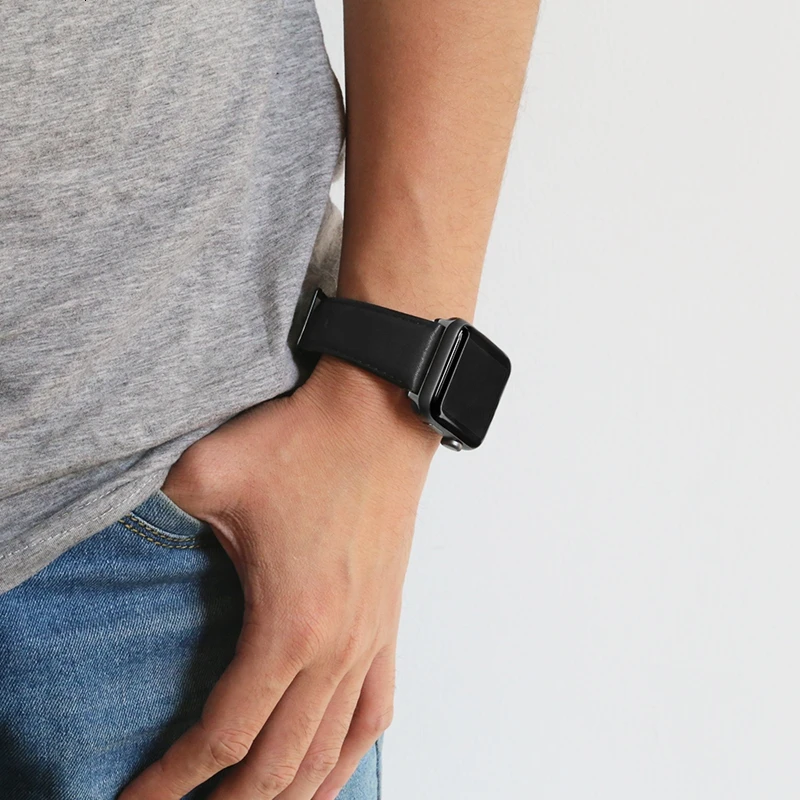 Винтажный ремешок из воловьей кожи для Apple Watch 44 мм 40 мм 42 мм 38 мм браслет iwatch 5 4 3 2 1 браслет с текстурой Crazy Horse