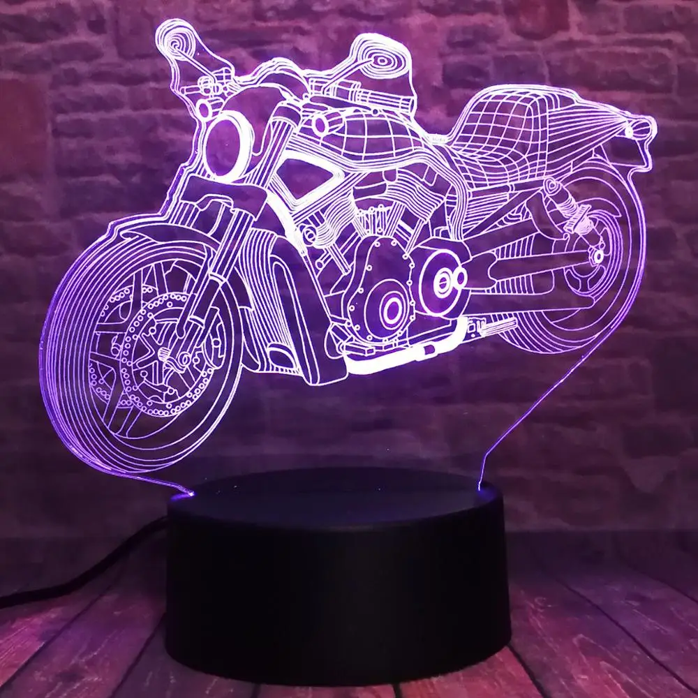 Крутой Рождественский подарок мотоцикл байкер всадник 7 цветов светодиодный