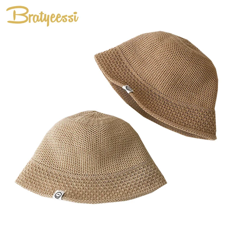 

Летние Детские шапки, кепки для девочек и мальчиков, хлопковая пряжа, Пляжная Панама, детская Солнцезащитная шапка, регулируемая Детская ке...