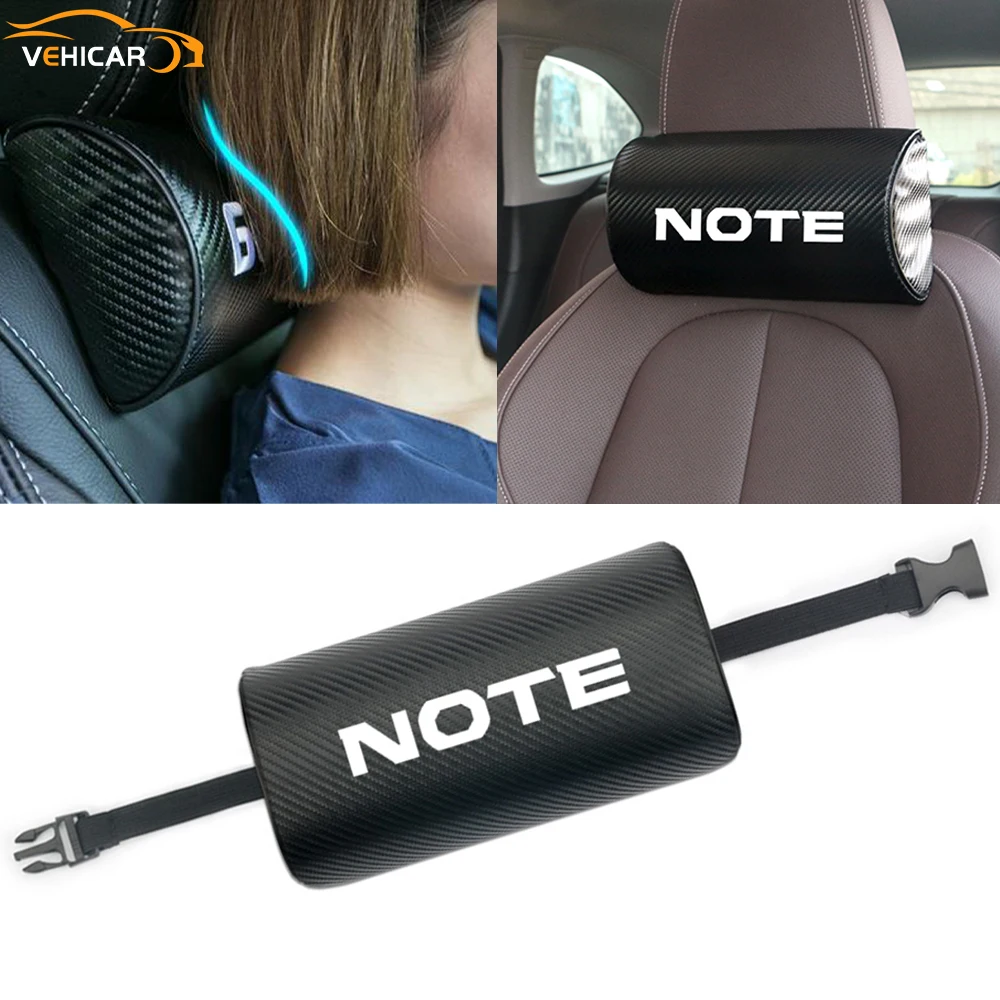 

VEHICAR Car Headrest Car Neck Rest Headrest Logo knitting Car Neck Pillow Auto Cushion Pillow For NOTE Car Interior Accessories