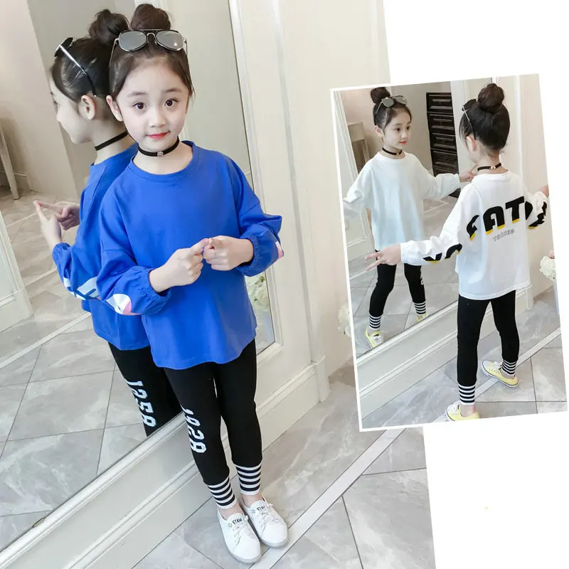 

Children Clothing 2021 spring Autumn Girls Clothes Set Long Sleeve Shirts + Pants Suits Baby Kids Clothes 6 7 8 9 10 Year