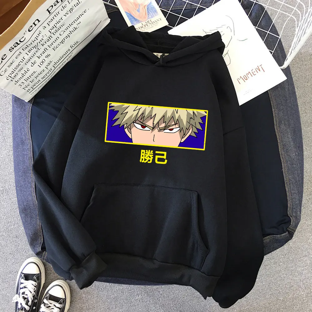 

Oversized Hooded Pullover Creative Costume My Hero Academia Katsuki Bakugou Eyes Womens Jacket Streetwear Korean Hoodie Clothing
