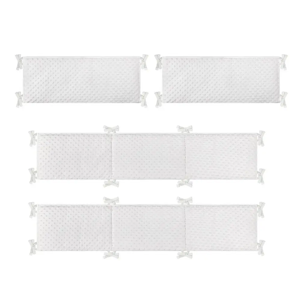 

4pcs Baby Bed Bumpers Cotton Newborns Crib Thicken Protector Cushion Washable Bed Hanging Bag Cot Pillows Kids Room Decor White