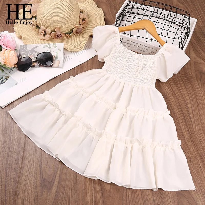 HE Hello Enjoy Kids Dresses for Girls Summer Children's Party Costumes Princess Birthday Belle Red Ball Gown 2-6 Clothes | Детская