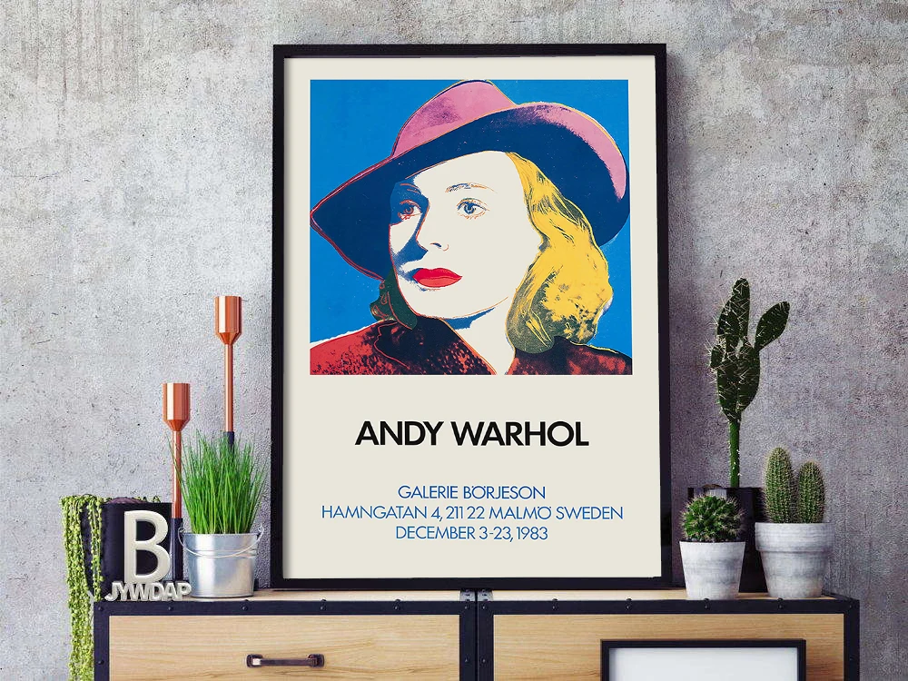 

Andy Warhol Ingrid Bergman poster, Warhol Exhibition poster, Ingrid Bergman Poster, Andy Warhol Exhibition, Warhol ar Museum of