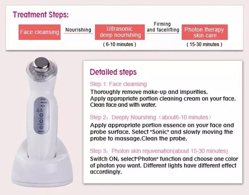 Goede Hot Gezicht Massager Huidverjonging Sonic Trillingen Rimpel Remover Led Facial Lifting Rf Schoonheid Ultra Sonic Gezicht Lifting Apparaat