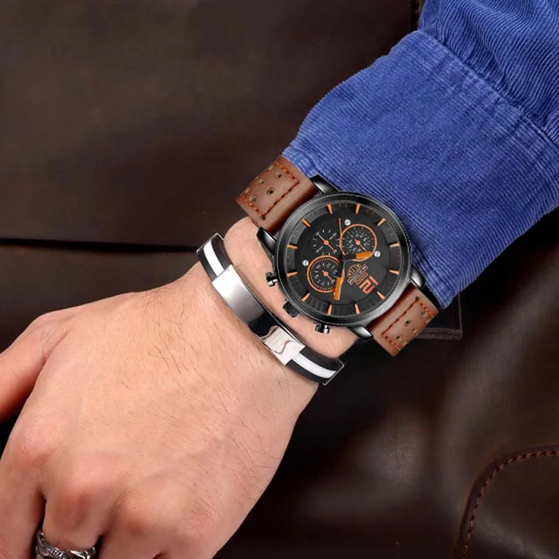 Мужские деловые повседневные спортивные часы Quartz Watch Life Водонепроницаемый
