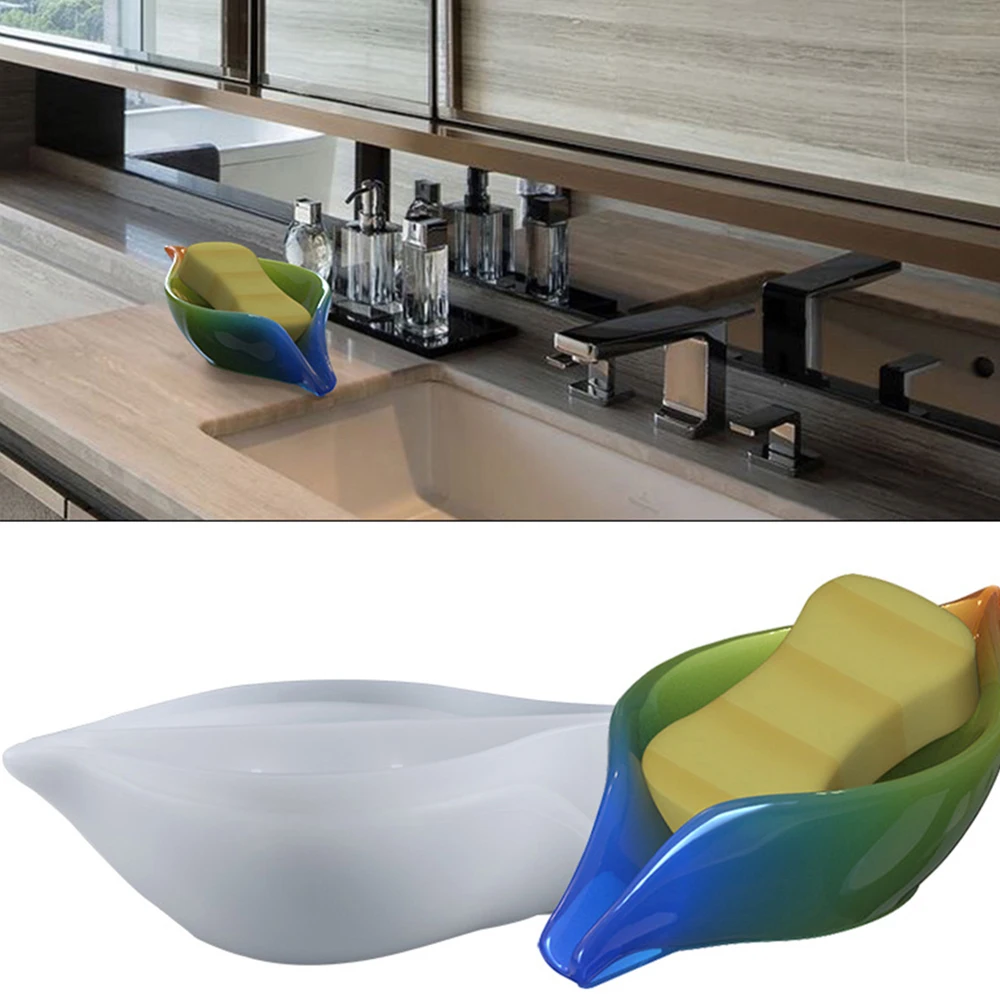 

Коробка для мыла в форме листа, форма из смолы, держатель для мыла ручной работы, силиконовые формы, «сделай сам», сушилка для мыла, посуда, ру...