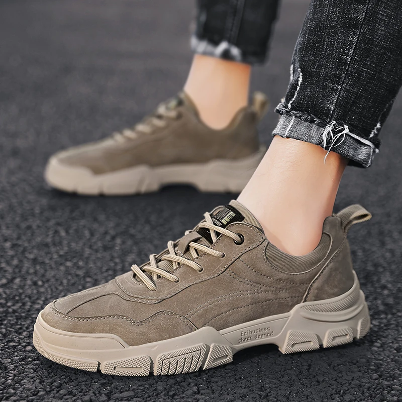 

Men Casual Leather Shoes Men Martins Leather Shoes Work Safety Shoes Winter Waterproof Ankle Tooling shoes