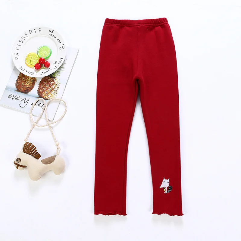 HL-Warm-Red Новинка, Леггинсы для девочки Детские getry брюки на теплую весну брюки, леггинсы для девочек, для детей Одежда для детей 2-9 лет - Цвет: HL-Warm-Red