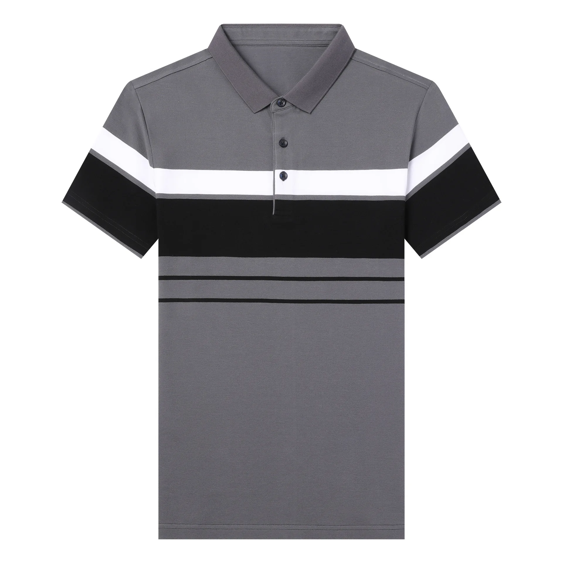 

2021 Summer New Men's Short-sleeved Cotton T-shirt Loose Plus-size Striped Casual Polo Shirt Oversized Men Fashion Clothing