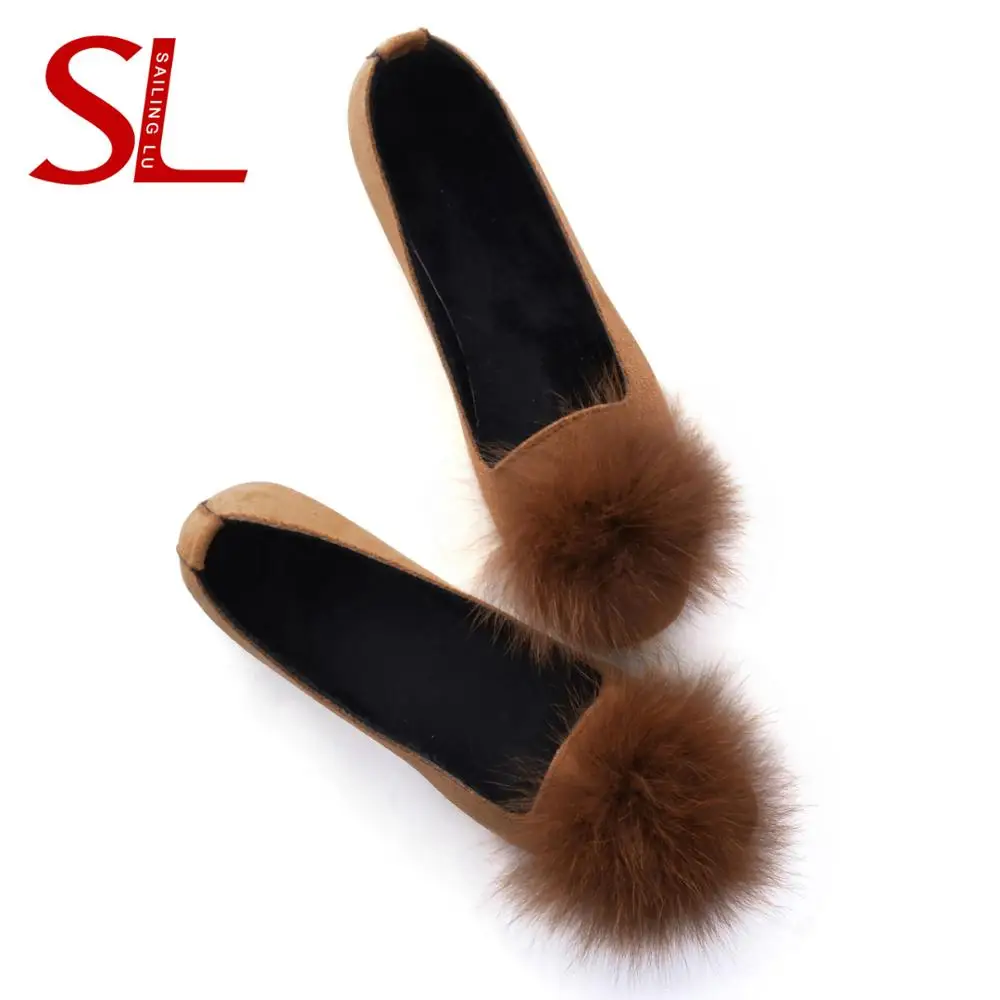 Парусная обувь LU на плоской подошве из короткого плюша для женщин Сезон осень