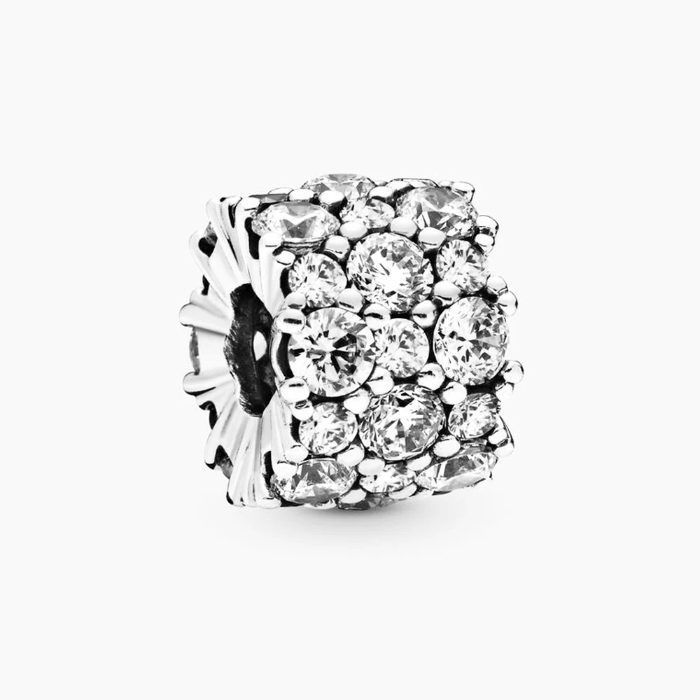 QANDOCCI 925 пробы Серебряные Оригинальные прозрачные блестящие шармы подходят для