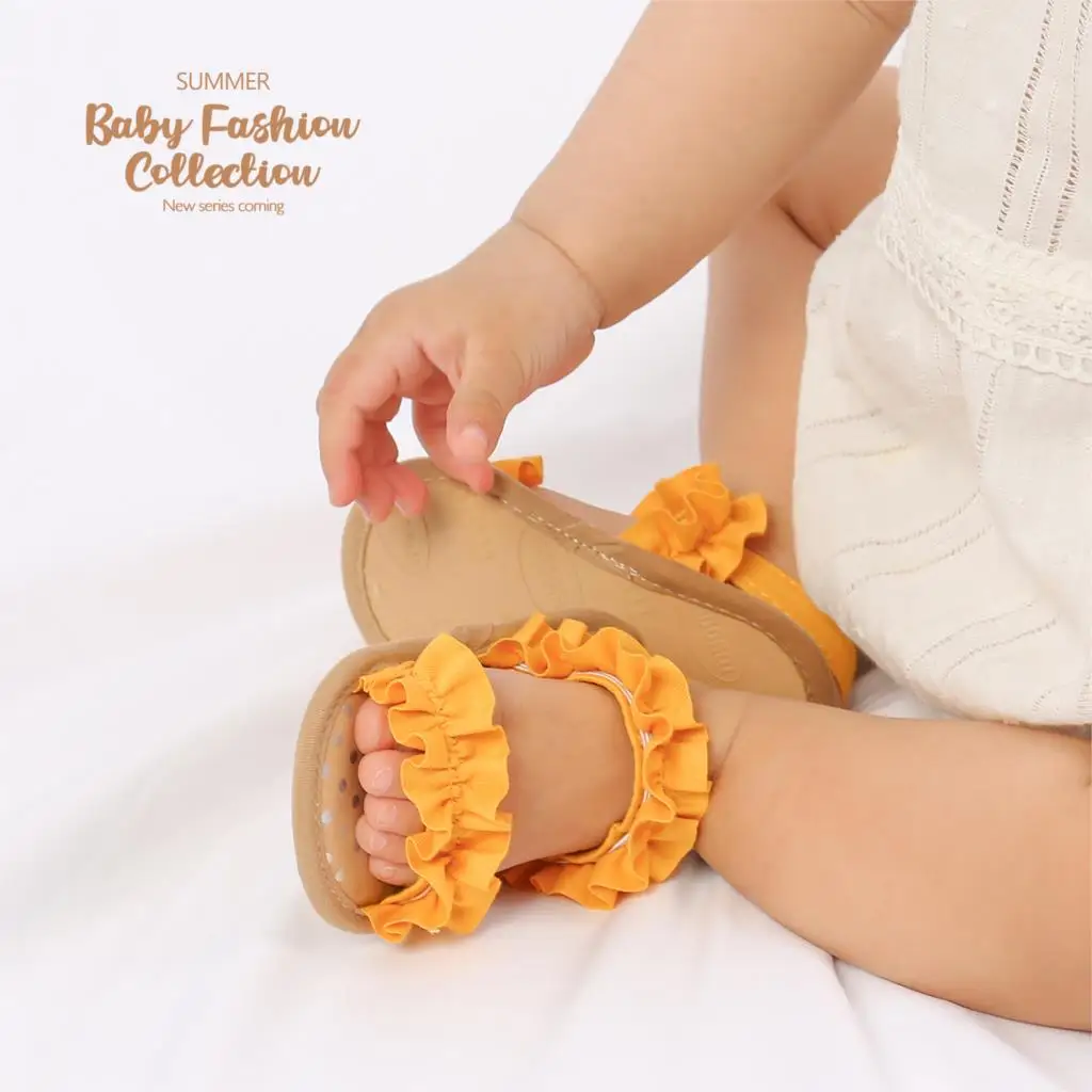 

0-18M Ruffle Prewalker Summer Newborn Infant Baby Girl Princess Sandals Toddler Soft Crib Walkers Shoes