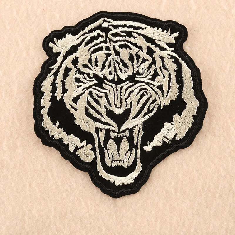 Fashion beads embroidered sequins patch decals for clothing accessories tiger head lion applique iron on DIY Supplies | Дом и сад