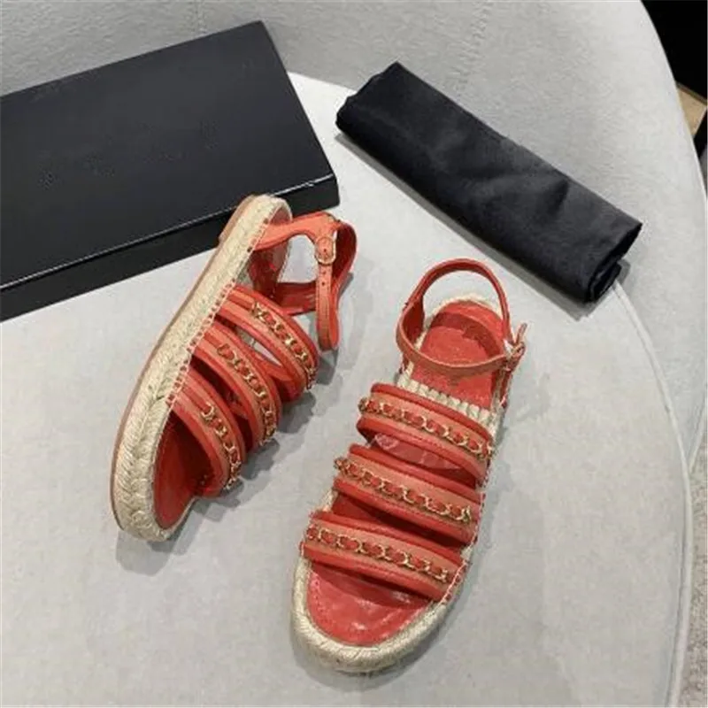 

Prowow Chain Sandals Summer Sandals Mujer Round Toe Sandals Zapatos Mujer Elegant Ladies Shoes Consices Female Shoes Women Shoes