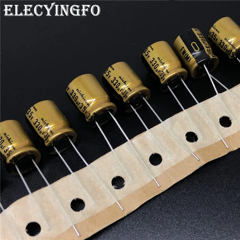 5 шт./20 шт. 330 мкФ 35 в NICHICON FW серии 10x12 мм 35V330uF HiFi аудио конденсатор|Конденсаторы| |