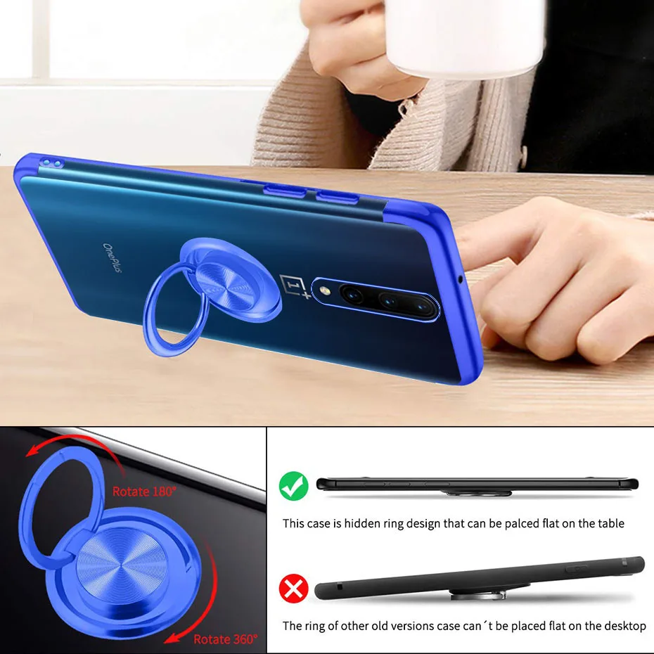 Прозрачный Магнитный силиконовый чехол для телефона Oneplus 8 Pro с