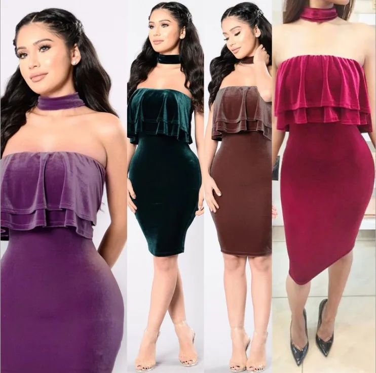 Сексуальный шарф на подтяжках грудь большой Волан платье День рождения