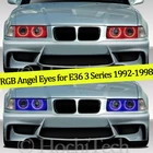 Сменные светодиодные кольца RGB SMD для BMW E36, дневсветильник демонических глаз, с евроголовсветильник, 4 шт., s 1992-1998