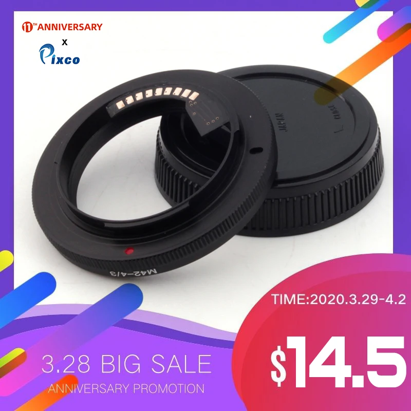 Адаптер для объектива Pixco AF подходит M42 к камере Olympus OM 4/3 E450 E620 E600 | Электроника