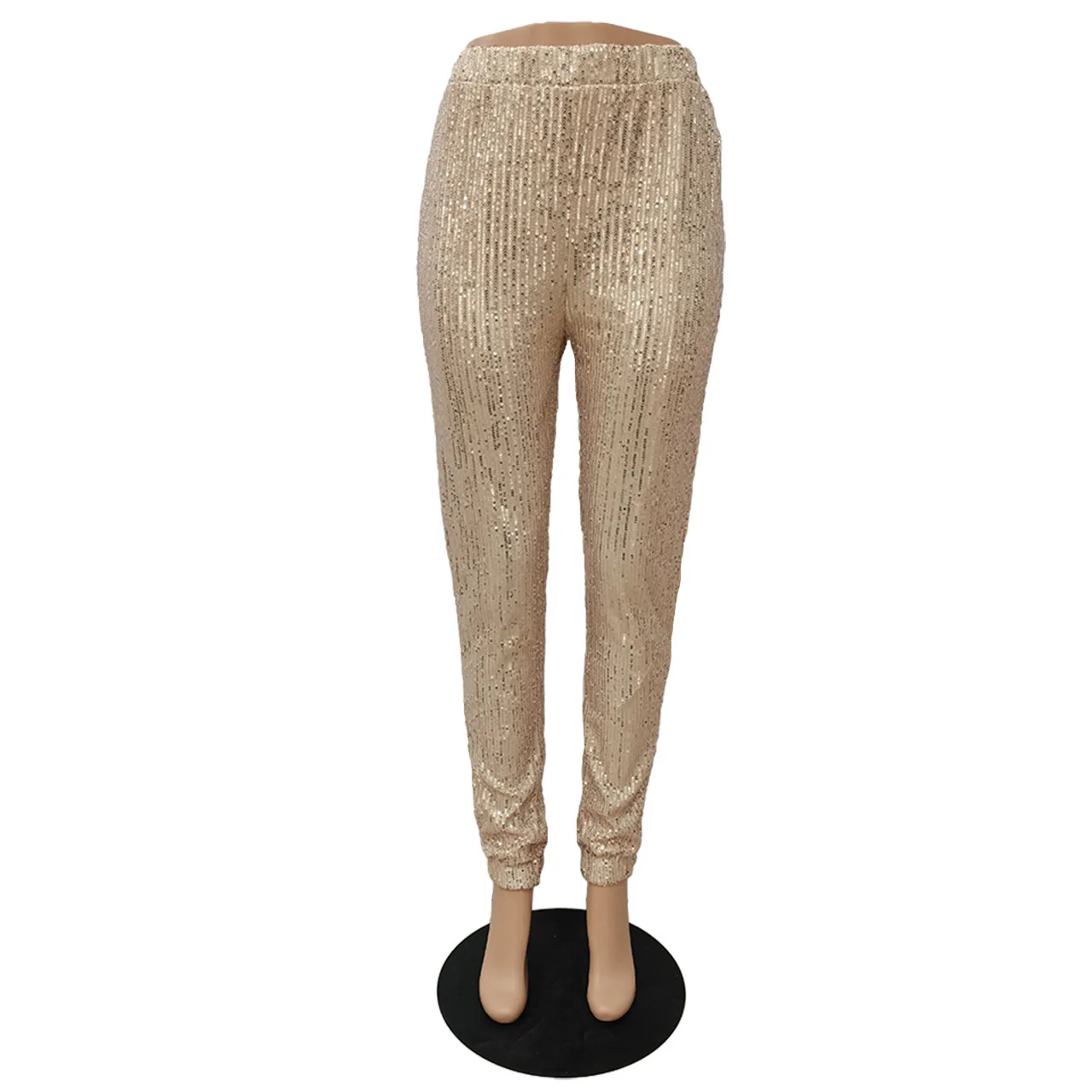 

Echoine Women Sequined Pencil Pants 2020 Christmas Elastic High Waist Black Party Ladies Trousers Night Club Bling Bottom S-XXL