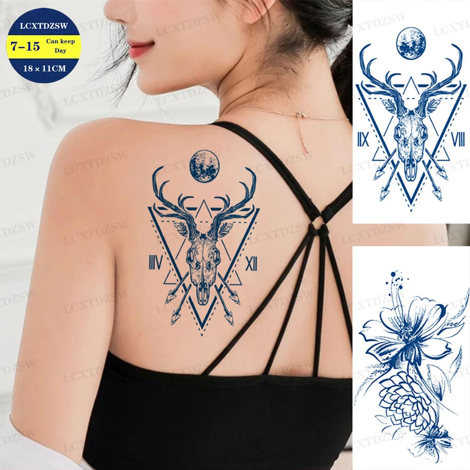 

Juice Ink - Temporary Waterproof Tattoo Sticker, Temporary Deer Head, Flower Tattoo, Sexy, Body Painting, Disposable Tattoo