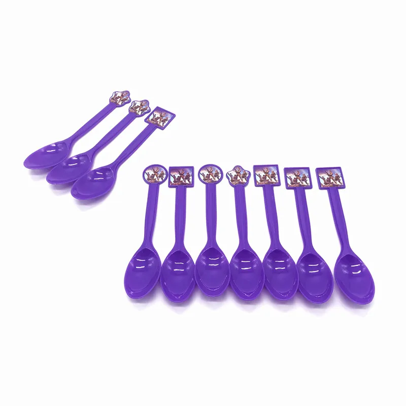 Spoons-10PCS 24 шт./лот, популярная игра, ночь в крепостях, топпер для кексов, детские украшения на день рождения, вечерние украшения для детской вечеринки - Цвет: Spoons-10PCS