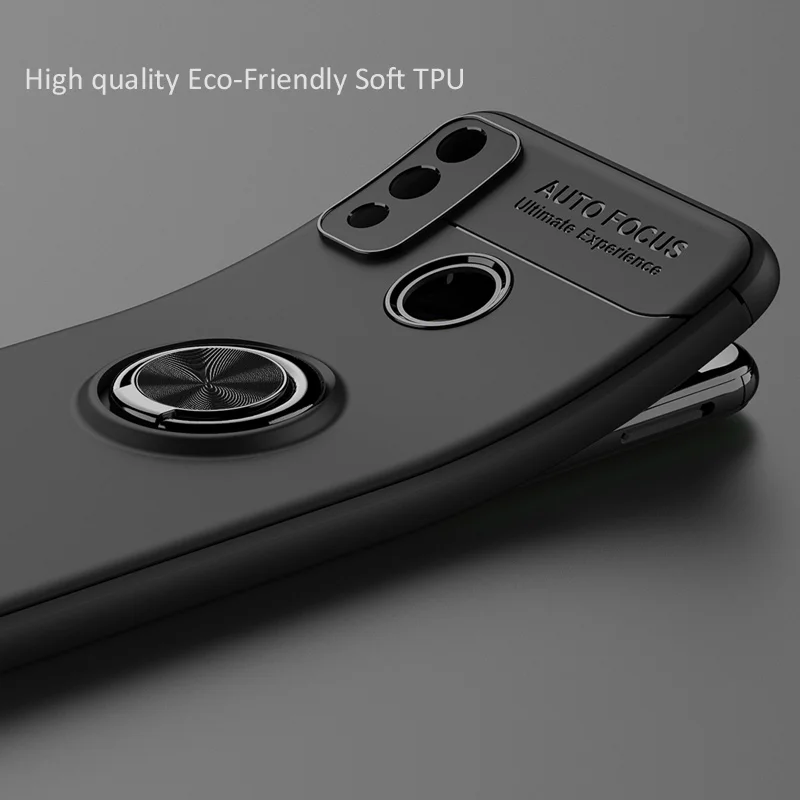 Чехол KEYSION с металлическим кольцом для Huawei Honor 9X Lite мягкий силиконовый матовый